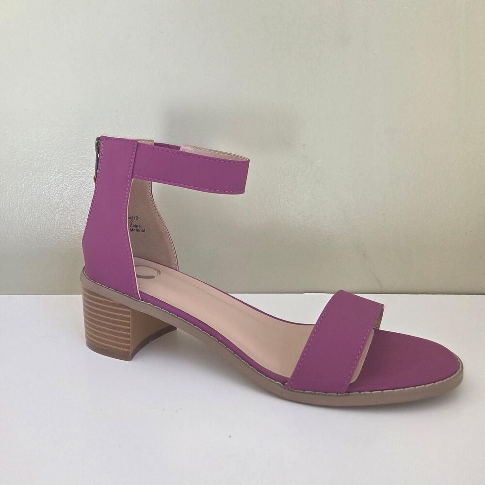 Journee-collection Percy Women's Plum Ankle Strap Block Heel Sandals Size 9